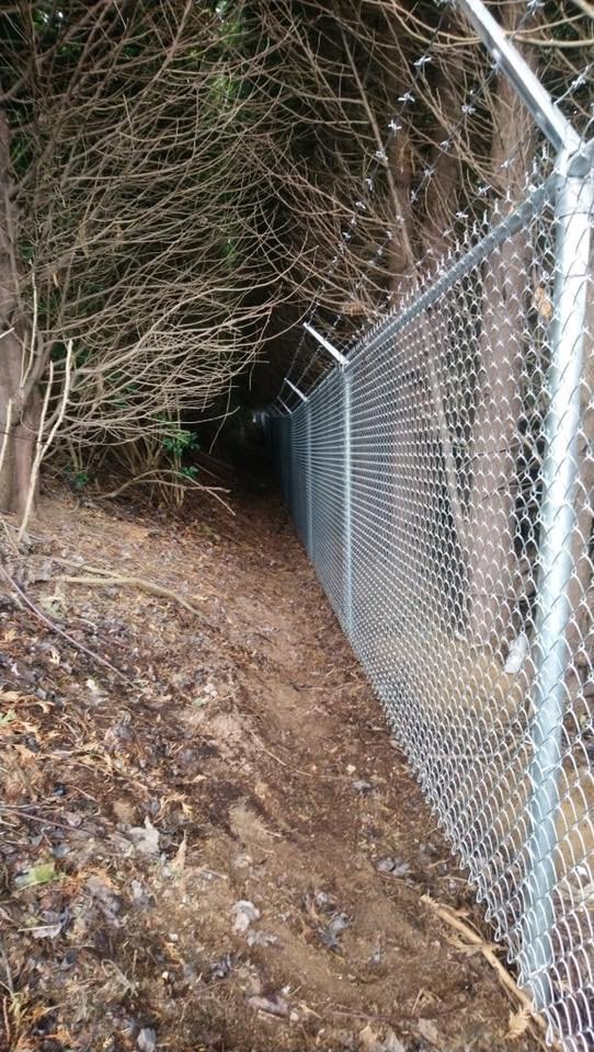 Galvanized chain link with three-strand barb topping; LS project in Abbotsford.